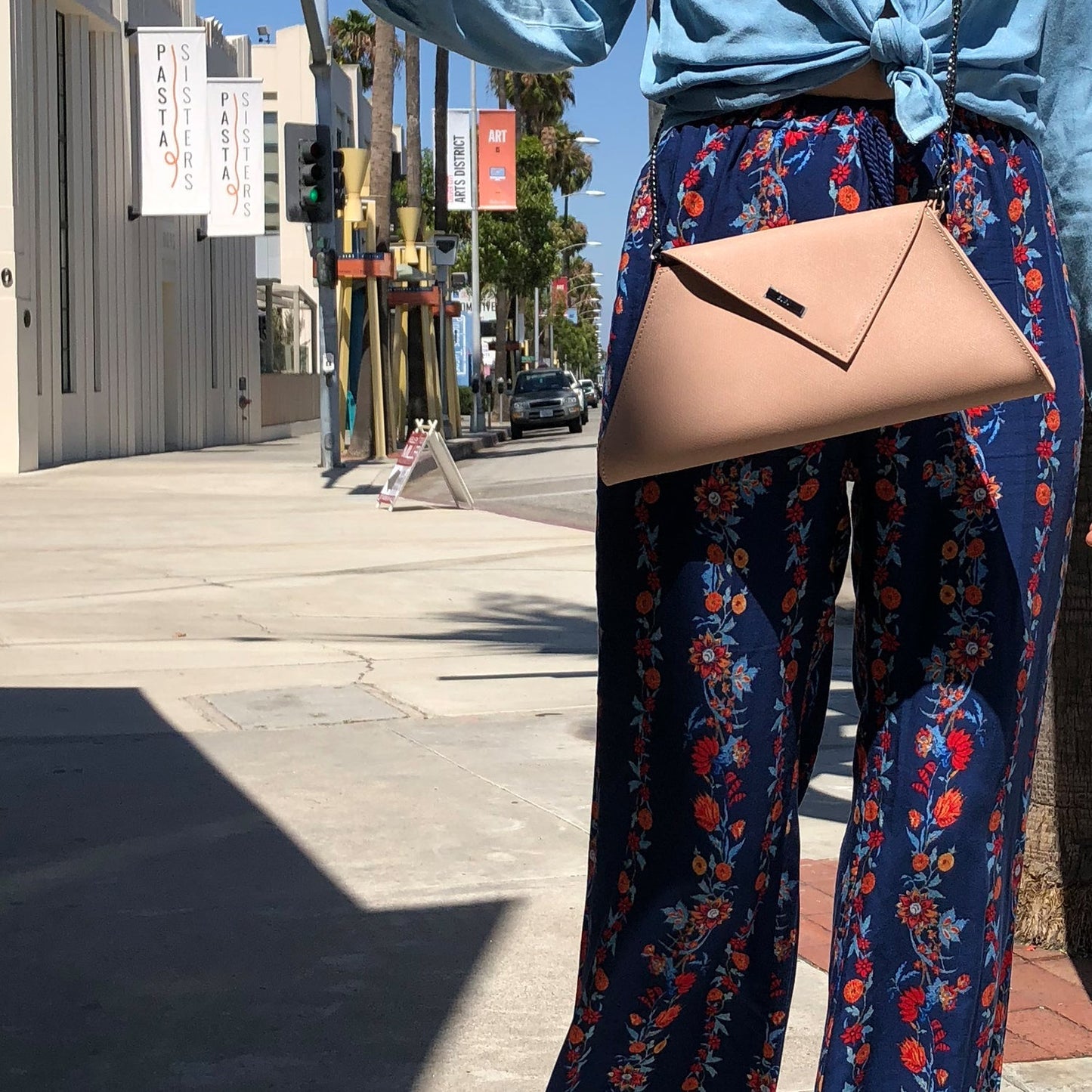 Women's Nude Beige Leather Clutch Bag - SUSU Evening Crossbody Purse with Chain - Diazza