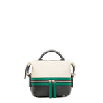 Women's Off White Green Black Leather Convertible Backpack - SUSU Ashley Medium Purse - Diazza