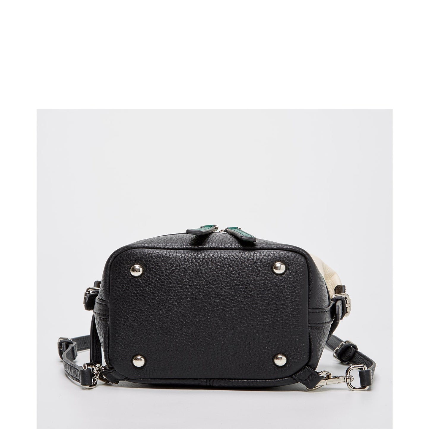 Women's Off White Green Black Leather Convertible Backpack - SUSU Ashley Medium Purse - Diazza