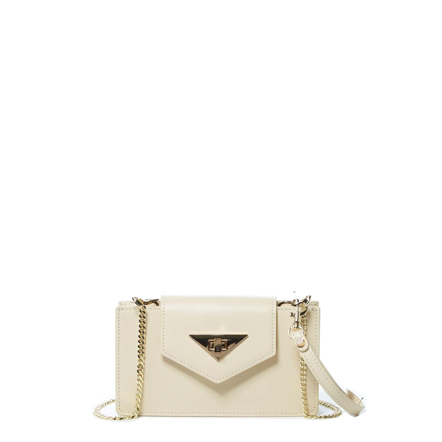 Women's Off White Leather Mini Crossbody Bag - SUSU Mary Wristlet Purse - Diazza