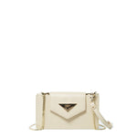Women's Off White Leather Mini Crossbody Bag - SUSU Mary Wristlet Purse - Diazza