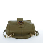 Women's Olive Green Leather Convertible Backpack - SUSU Linda Crossbody Purse - Diazza