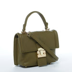 Women's Olive Green Leather Convertible Backpack - SUSU Linda Crossbody Purse - Diazza