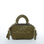 Women's Olive Green Quilted Leather Small Crossbody Bag - SUSU Taylor Studded Purse - Diazza