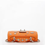 Women's Orange Studded Leather Small Crossbody Bag - SUSU Hollywood Purse - Diazza