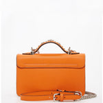 Women's Orange Studded Leather Small Crossbody Bag - SUSU Hollywood Purse - Diazza