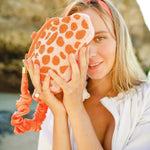 Women's Peach Orange Hand - Beaded Evening Clutch Bag - ARNOLDI Designer Purse - Diazza