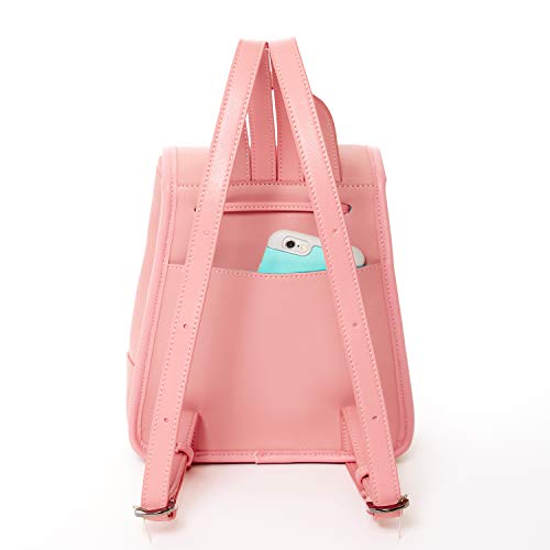 Women's Pink Leather Backpack - Nicole Drawstring Backpack with Adjustable Straps - Diazza