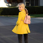 Women's Pink Leather Backpack - Nicole Drawstring Backpack with Adjustable Straps - Diazza