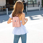 Women's Pink Leather Backpack - Nicole Drawstring Backpack with Adjustable Straps - Diazza