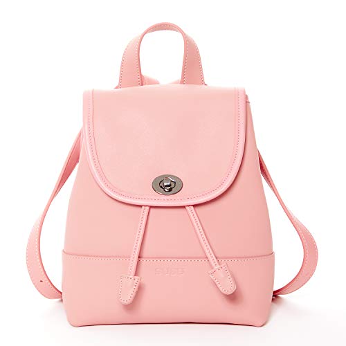 Women's Pink Leather Backpack - Nicole Drawstring Backpack with Adjustable Straps - Diazza