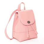 Women's Pink Leather Backpack - Nicole Drawstring Backpack with Adjustable Straps - Diazza