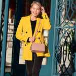 Women's Pink Woven Leather Crossbody Bag - SUSU Kayla Designer Handbag - Diazza