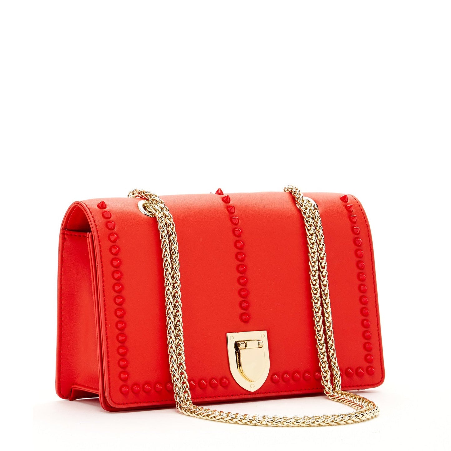 Women's Red Leather Chain Shoulder Bag - SUSU Josie Medium Crossbody Purse - Diazza