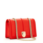 Women's Red Leather Chain Shoulder Bag - SUSU Josie Medium Crossbody Purse - Diazza