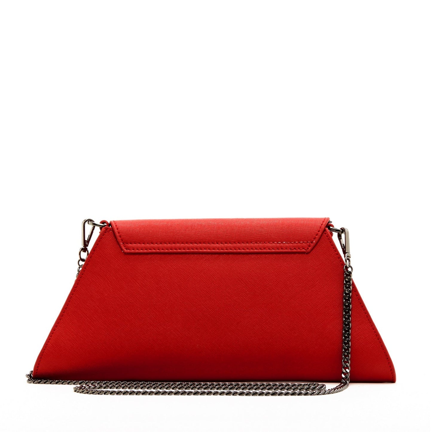 Women's Red Leather Clutch Bag - SUSU Evening Crossbody Purse with Chain - Diazza