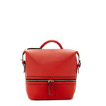 Women's Red Leather Convertible Backpack - SUSU Ashley Crossbody Purse - Diazza