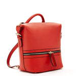 Women's Red Leather Convertible Backpack - SUSU Ashley Crossbody Purse - Diazza