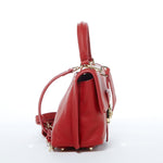 Women's Red Leather Convertible Backpack - SUSU Linda Crossbody Purse - Diazza