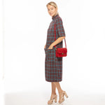 Women's Red Leather Crossbody Bag - SUSU Nanah Camera Bag Style 7.3x5.7x2.5 inches - Diazza