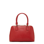 Women's Red Saffiano Leather Satchel Bag - SUSU Melissa Dome - Shaped Handbag - Diazza
