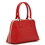 Women's Red Saffiano Leather Satchel Bag - SUSU Melissa Dome - Shaped Handbag - Diazza