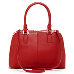 Women's Red Saffiano Leather Satchel Bag - SUSU Melissa Dome - Shaped Handbag - Diazza
