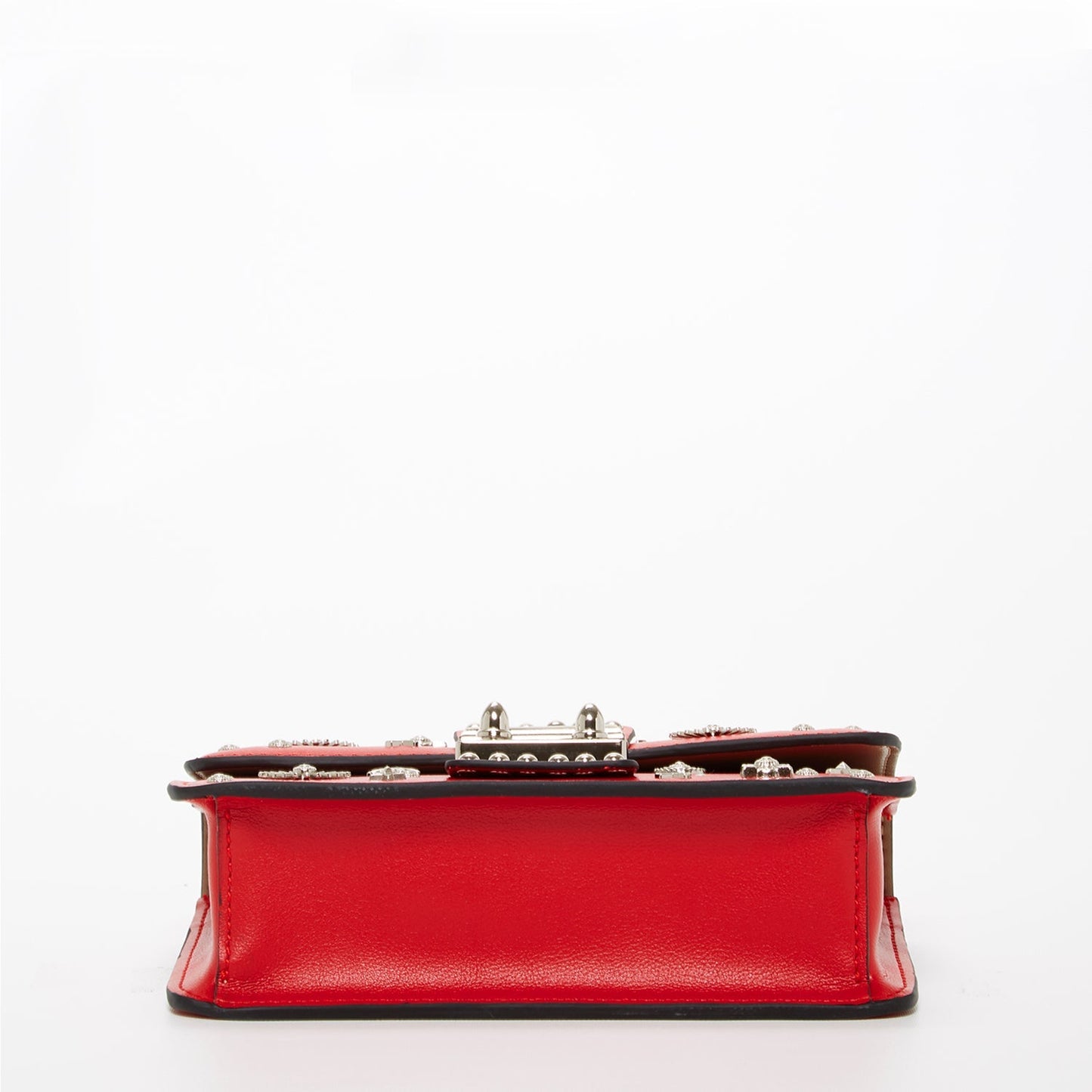 Women's Red Studded Leather Crossbody Bag - SUSU Hollywood Mini Purse - Diazza