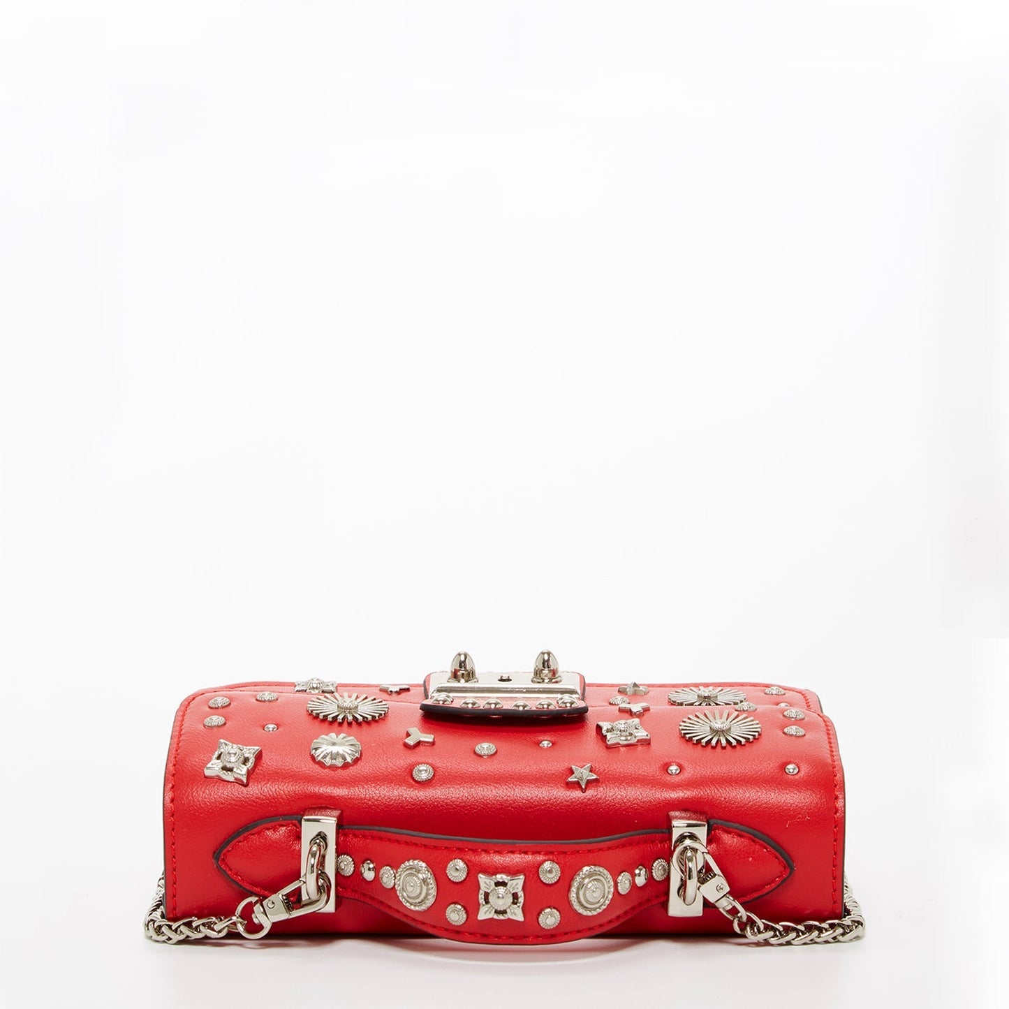 Women's Red Studded Leather Crossbody Bag - SUSU Hollywood Mini Purse - Diazza