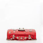 Women's Red Studded Leather Crossbody Bag - SUSU Hollywood Mini Purse - Diazza