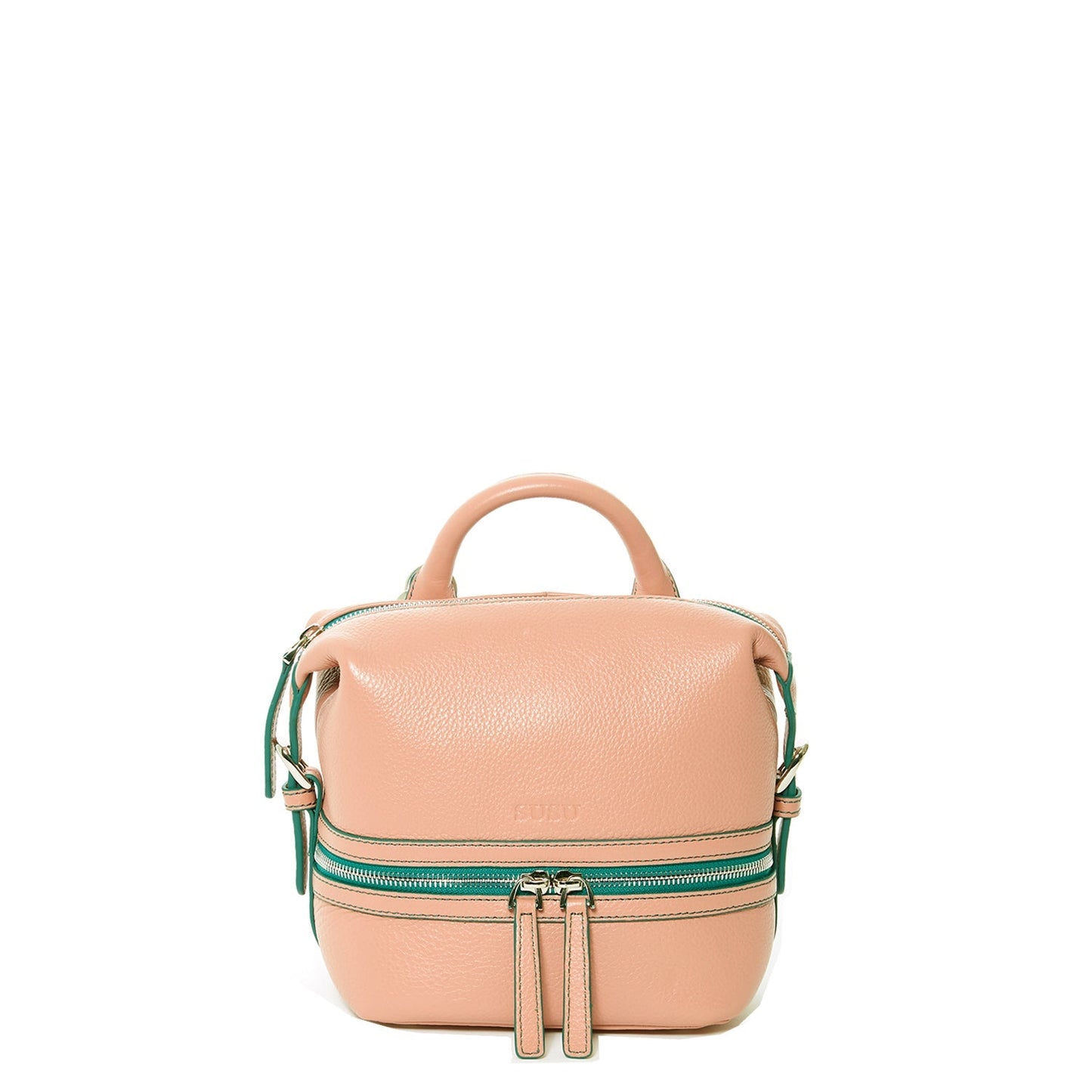 Women's Sand Tone Pink Leather Convertible Backpack - SUSU Ashley Medium Purse - Diazza