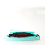 Women's Turquoise Leather Clutch Bag - SUSU Evening Crossbody Purse with Chain - Diazza