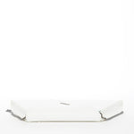 Women's White Leather Clutch Bag - SUSU Evening Crossbody Purse with Chain - Diazza