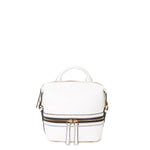 Women's White Leather Convertible Backpack - SUSU Ashley Medium Purse with Pockets - Diazza