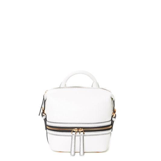 Women's White Leather Convertible Backpack - SUSU Ashley Medium Purse with Pockets - Diazza