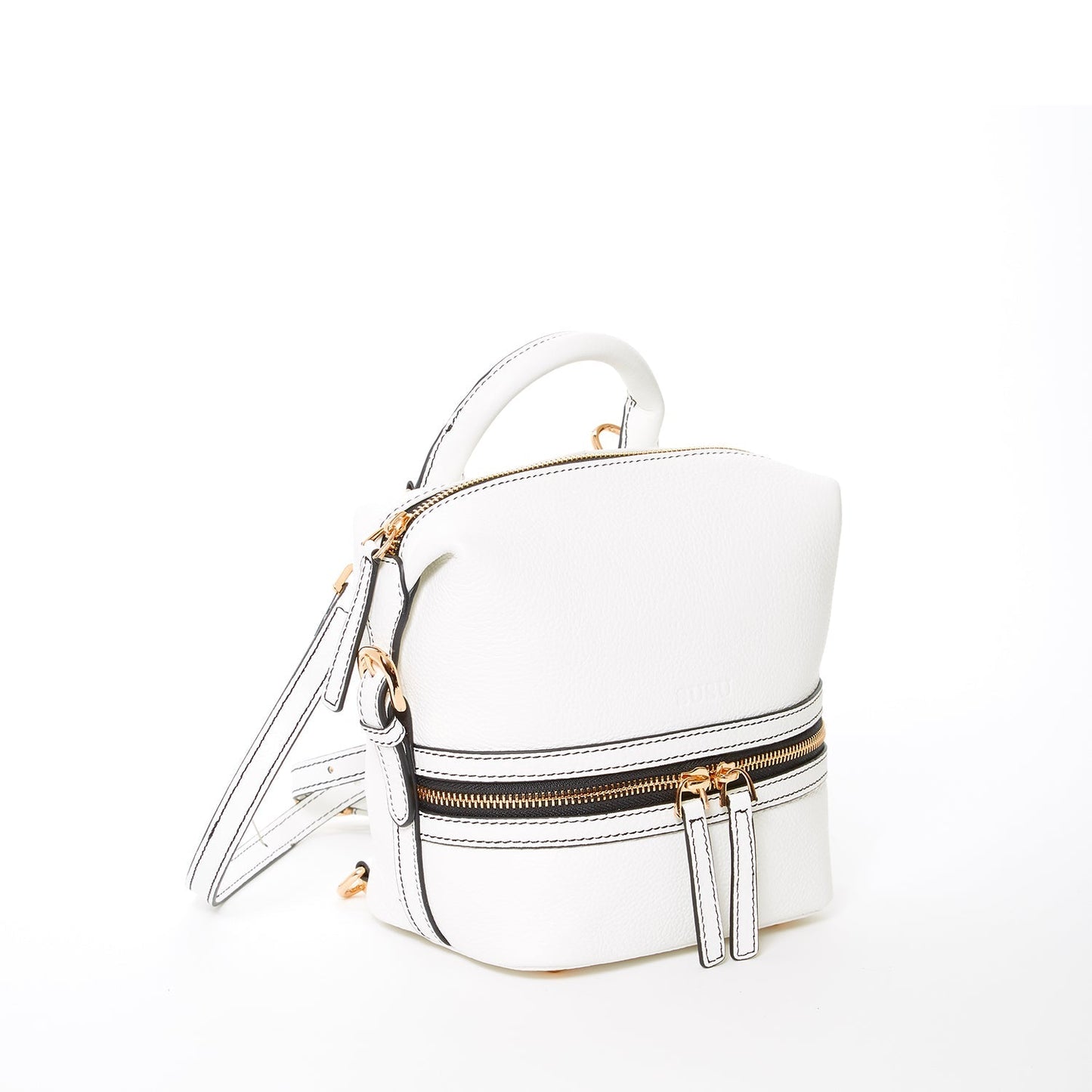 Women's White Leather Convertible Backpack - SUSU Ashley Medium Purse with Pockets - Diazza