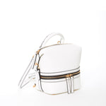 Women's White Leather Convertible Backpack - SUSU Ashley Medium Purse with Pockets - Diazza