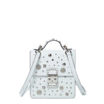 Women's White Leather Convertible Backpack - SUSU Hollywood 3 - in - 1 Crossbody Purse - Diazza