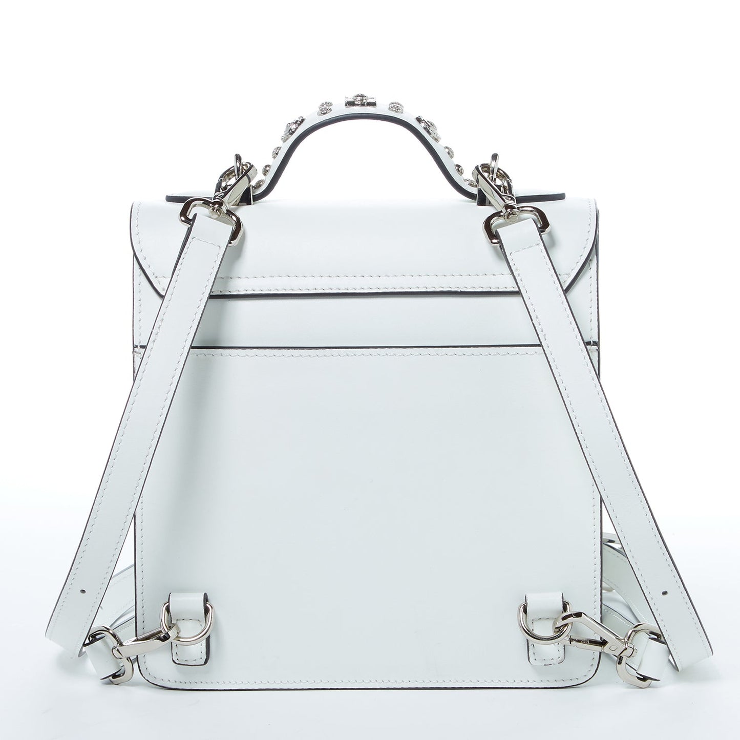 Women's White Leather Convertible Backpack - SUSU Hollywood 3 - in - 1 Crossbody Purse - Diazza