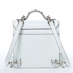 Women's White Leather Convertible Backpack - SUSU Hollywood 3 - in - 1 Crossbody Purse - Diazza