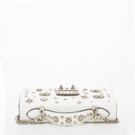 Women's White Leather Crossbody Bag - SUSU Hollywood Small Studded Purse - Diazza