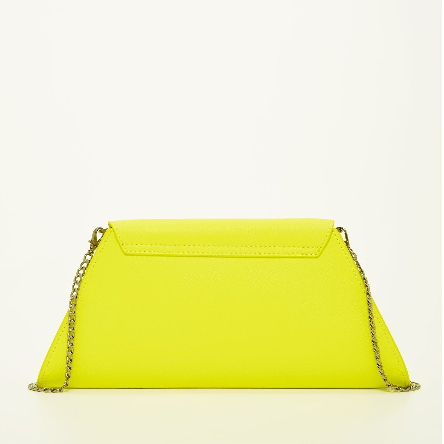 Women's Yellow Leather Clutch Bag - SUSU Evening Crossbody Purse with Chain - Diazza