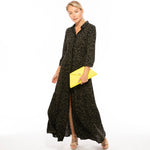 Women's Yellow Leather Clutch Bag - SUSU Evening Crossbody Purse with Chain - Diazza