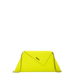 Women's Yellow Leather Clutch Bag - SUSU Evening Crossbody Purse with Chain - Diazza