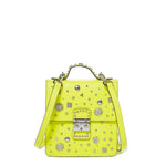 Women's Yellow Leather Convertible Backpack - SUSU Hollywood 3 - in - 1 Crossbody Purse - Diazza