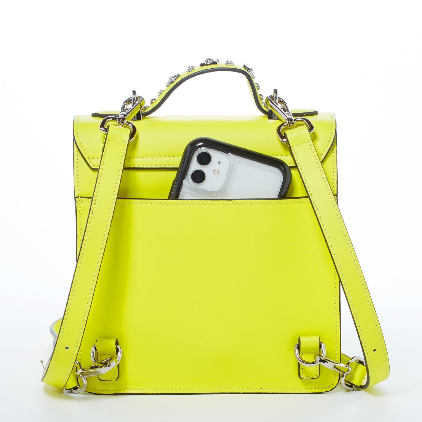 Women's Yellow Leather Convertible Backpack - SUSU Hollywood 3 - in - 1 Crossbody Purse - Diazza